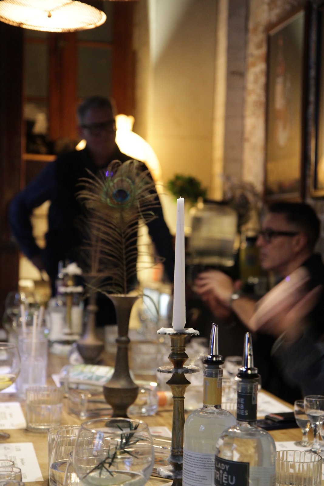 Candlelit tasting dinner table