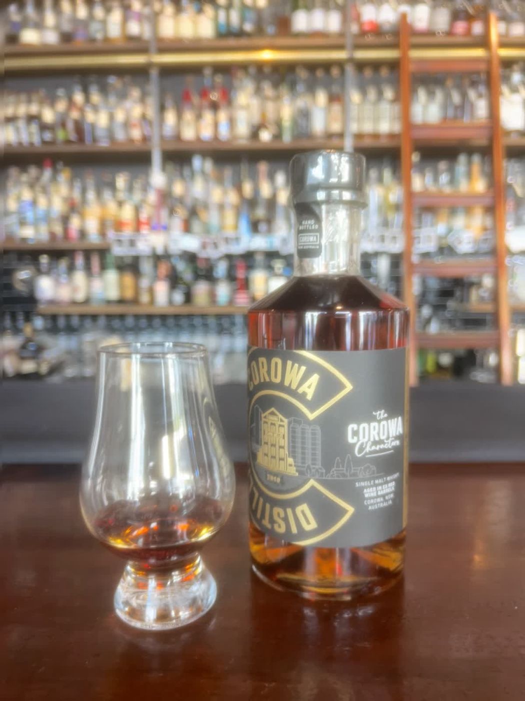 Corowa whisky poured at the bar